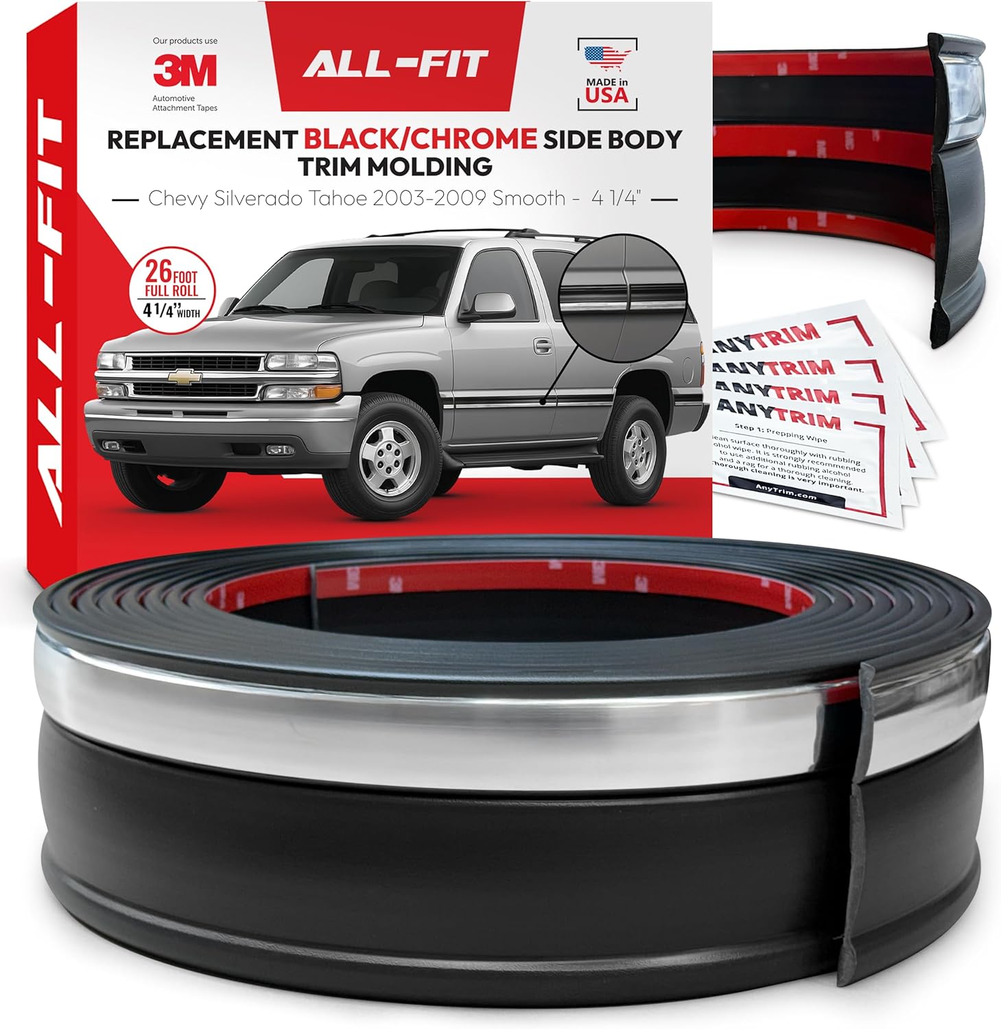 All-Fit Replacement Body Side Molding - 2003-2009 Chevy Silverado & Tahoe