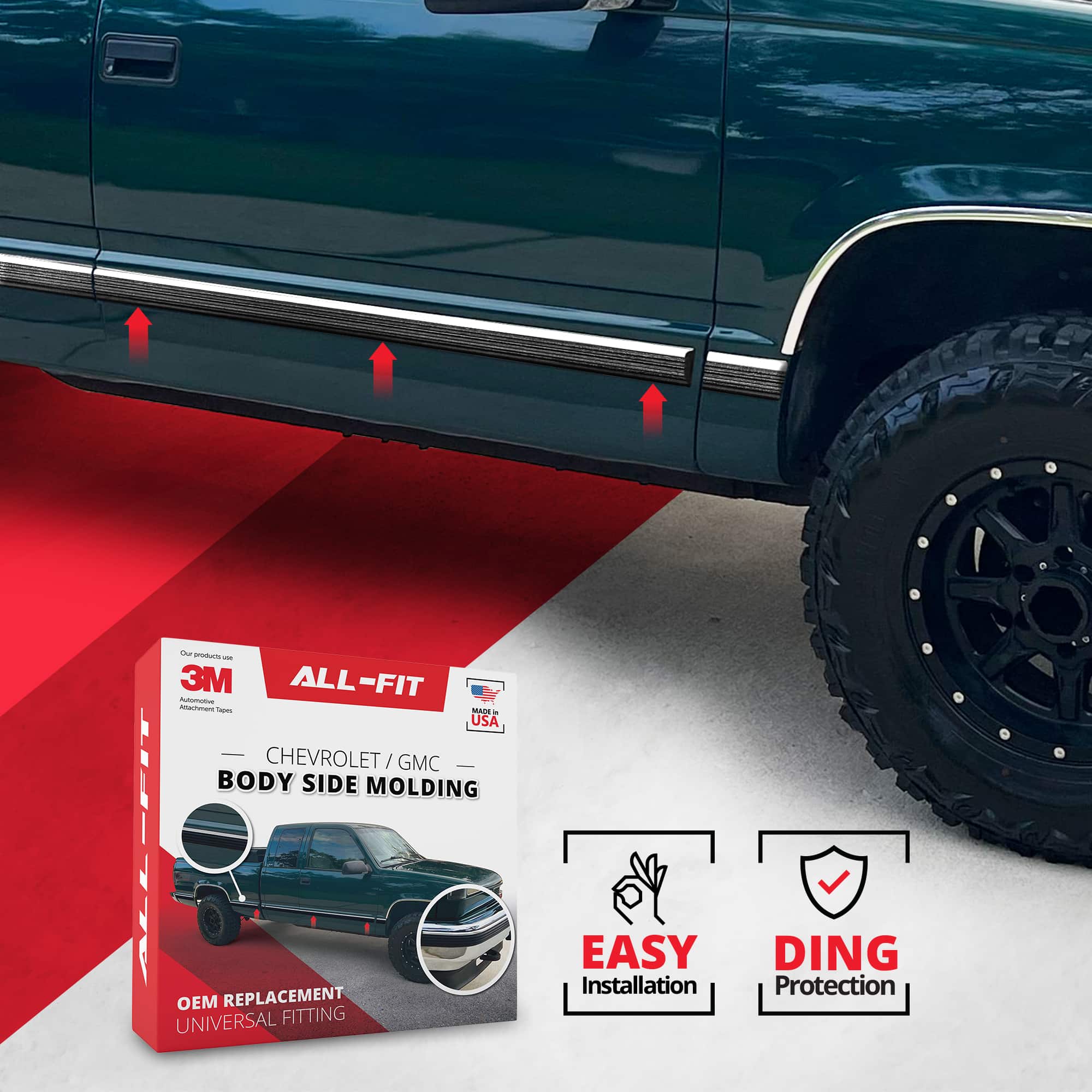 All-Fit Replacement Body Side Molding – 1988-1999 Chevy/GMC