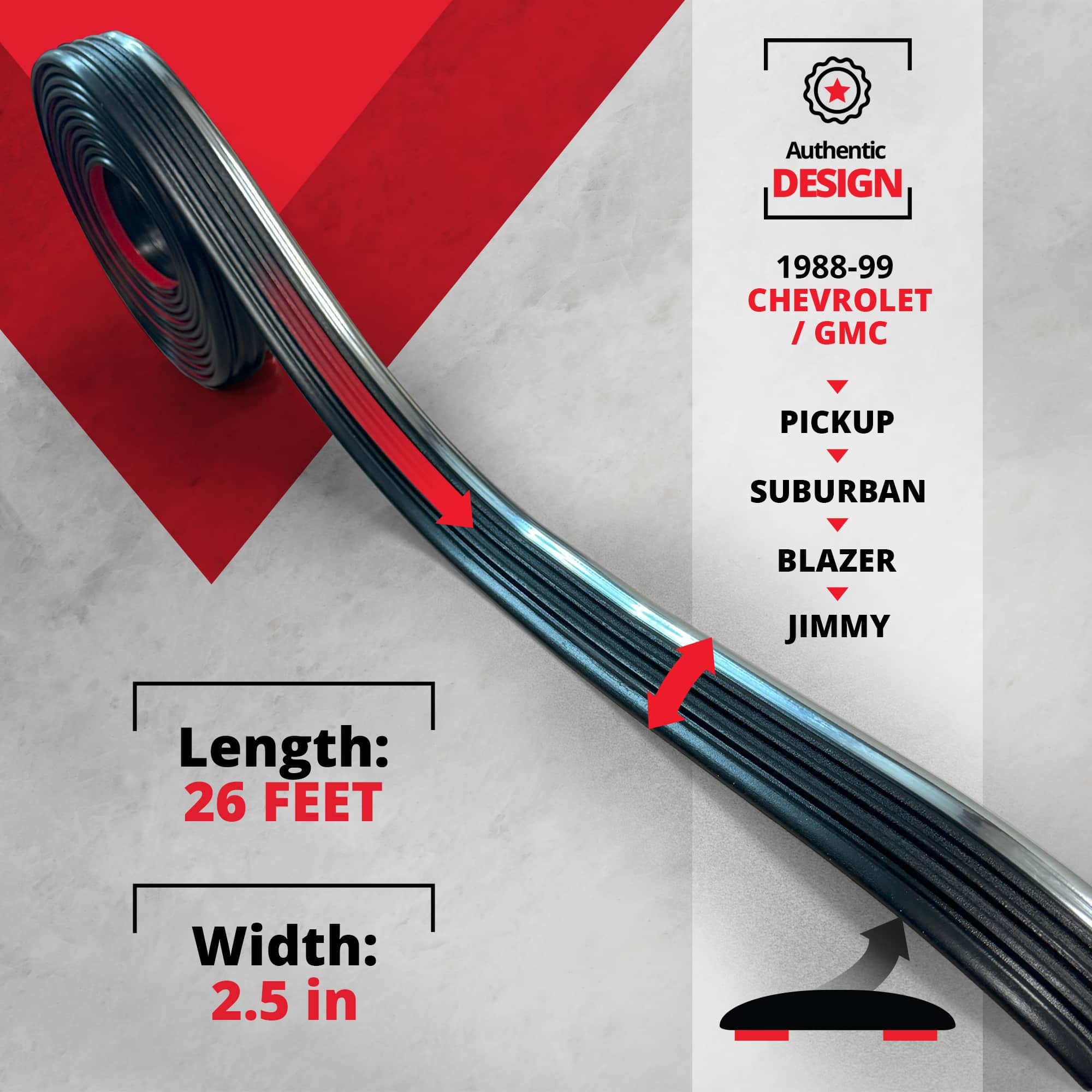 All-Fit Replacement Body Side Molding – 1988-1999 Chevy/GMC